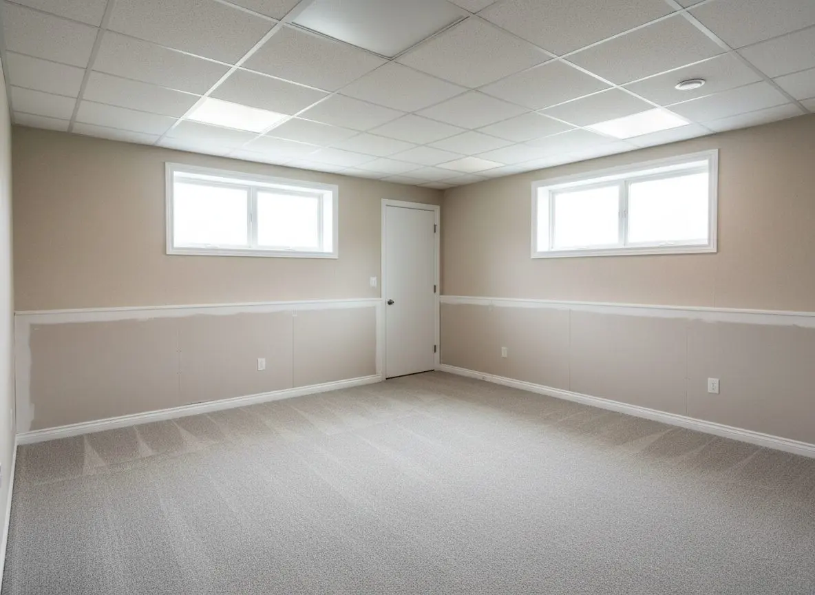 Sewer backup in a finished basement in Dilworth